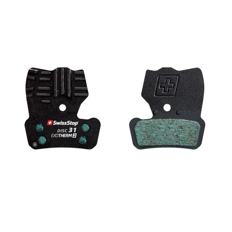 JEU DE PLAQUETTES DE FREIN SWISSTOP DISC 31 AILETTES DE REFROIDISSEMENT EN ACIER EXOTHERM2 POUR SRAM/AVID
