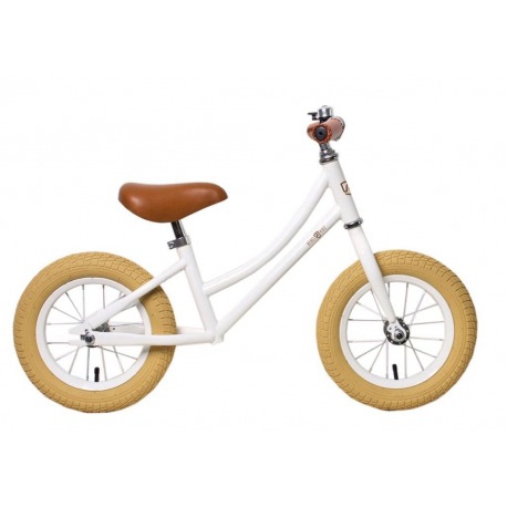 RebelKidz Air Classic Vélo d'entraînement unisexe 12,5 pouces, acier, blanc classique