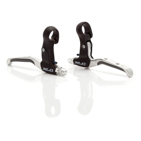 Jeu de leviers de frein XLC BL-V05 Alu, noir/argent, caoutchouté, pour V-Brake