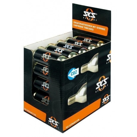Présentoir cartouches CO2 SKS 25 cartouches en vrac, 16g, avec filetage