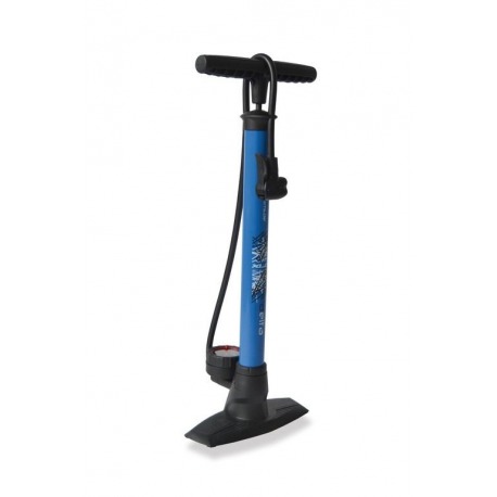XLC Pompe à pied 'Delta' PU-S04 11 bar, avec tête double, bleu