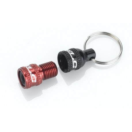 Adaptateur XLC Valve inclus porte-clés de AV à DV/SV noir/rouge