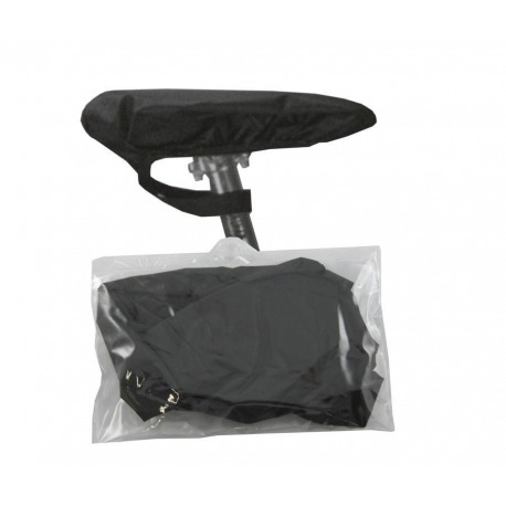 Housse imperméable noire p. selle de vélo