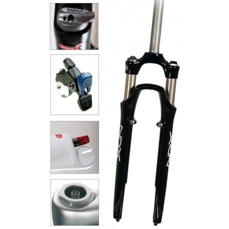 Fourche SR SF12 NRX-E RL R lite 28" noir 1 1/8" V-Brake A-Head, 63mm