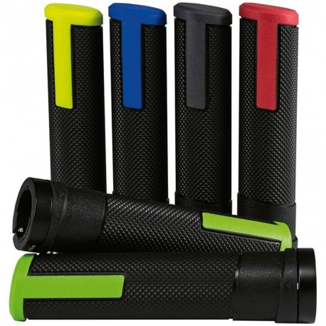 Poignées VTT-ATB Ergotec Porto Kraton/alu, 130/130mm, paire noir/bleu