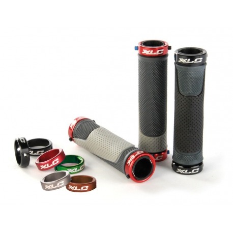 Poignées XLC "Ringo" CR-S05 gris/anthracite, anneau rouge 130 mm