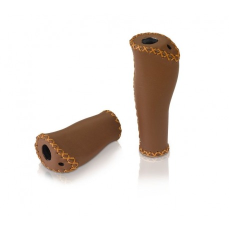 Poignées XLC GR-S29 135/92mm, marron, aspect cuir
