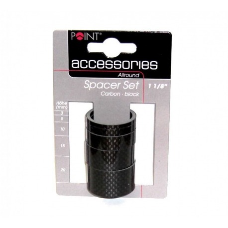 Set Entretoise A-Head 1 1/8 carbone 3/5/10/15/20mm