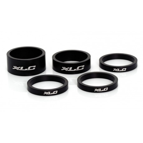 XLC A-Head Spacer-Set 3 x 5, 1 x 10, 1 x 15 mm, 1 " noir