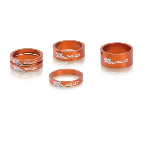Jeu d'entretoises XLC A-Head AS-A02 3 x 5, 1 x 10, 1 x 15, 1 1/8" orange